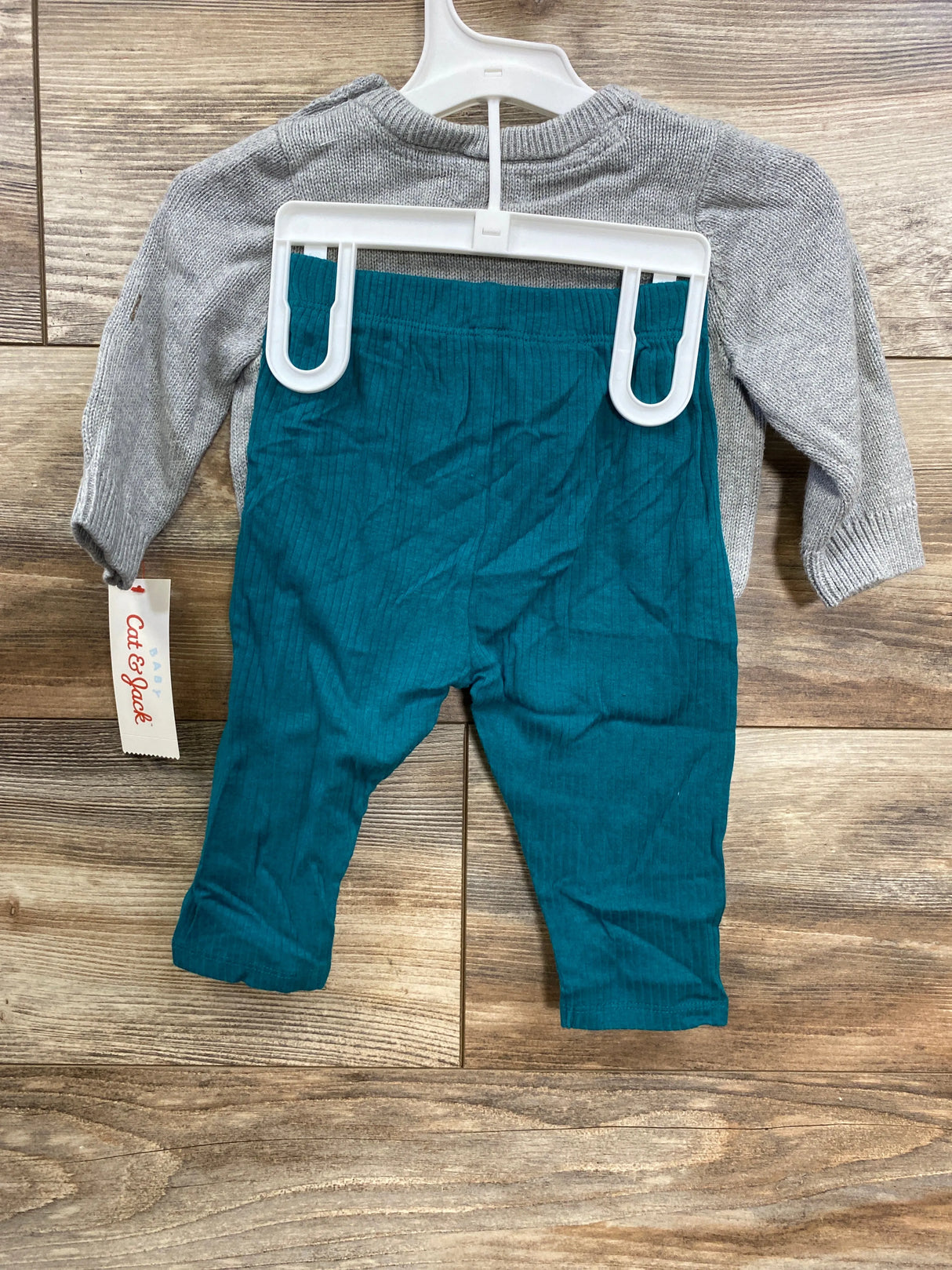 NEW Cat & Jack 2pc Chunky Knit Sweater & Ribbed Pants Set Grey sz 3-6m
