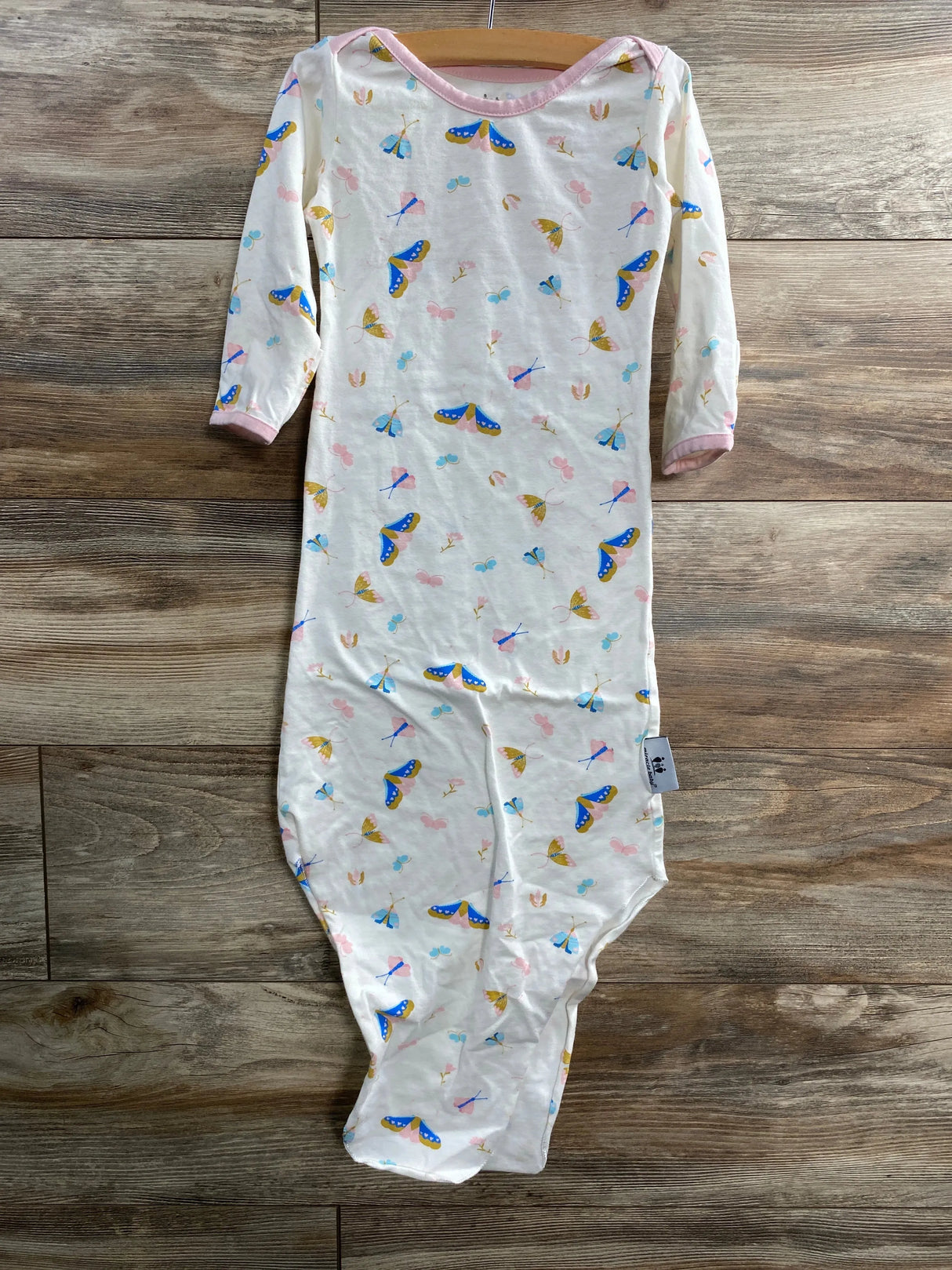 Miracle Baby Butterfly Print Knot Gown White sz 6-12m - Me n Mommy To Be