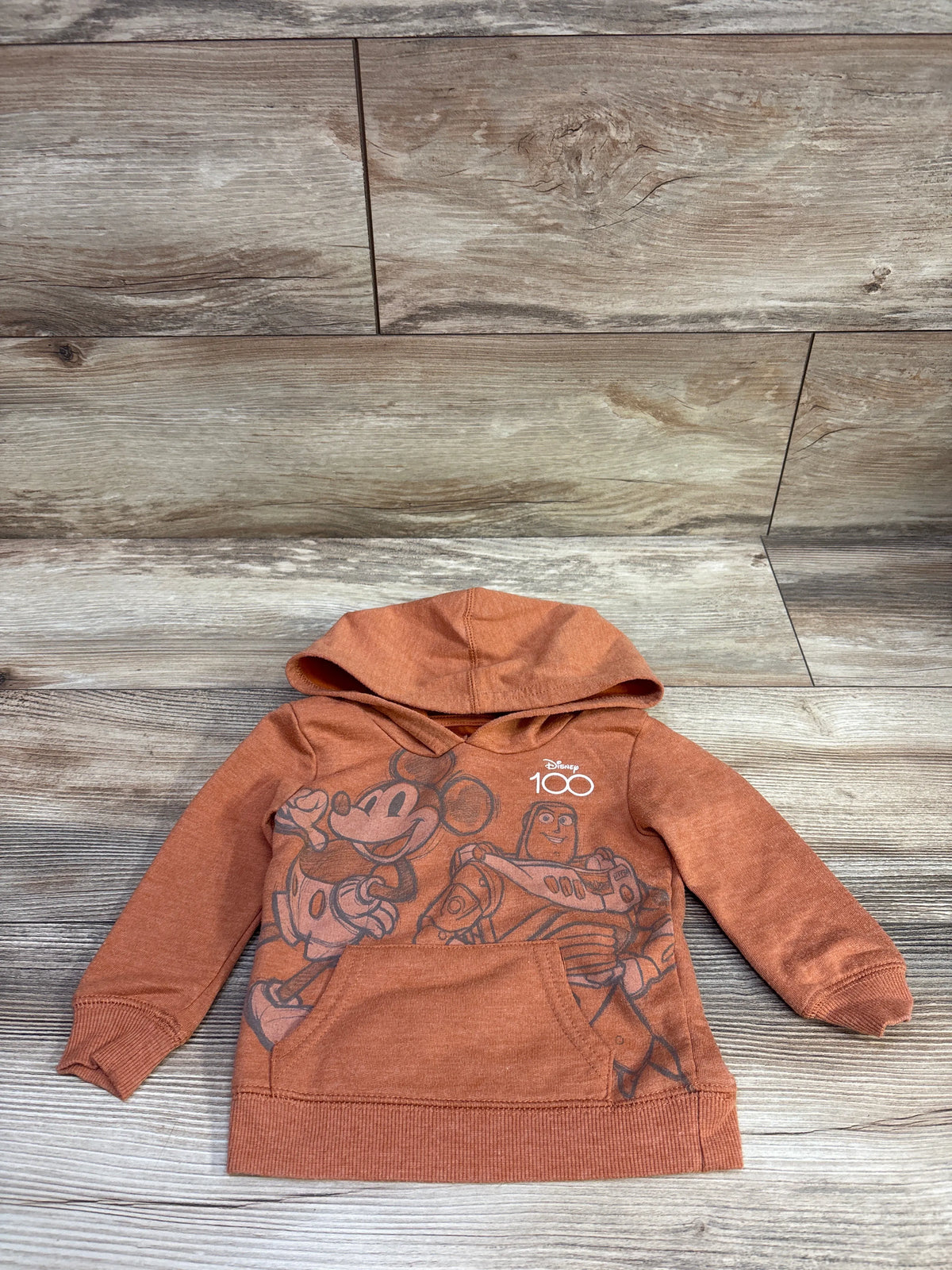 Disney 100 Pullover Hooded Sweatshirt Orange sz 12m