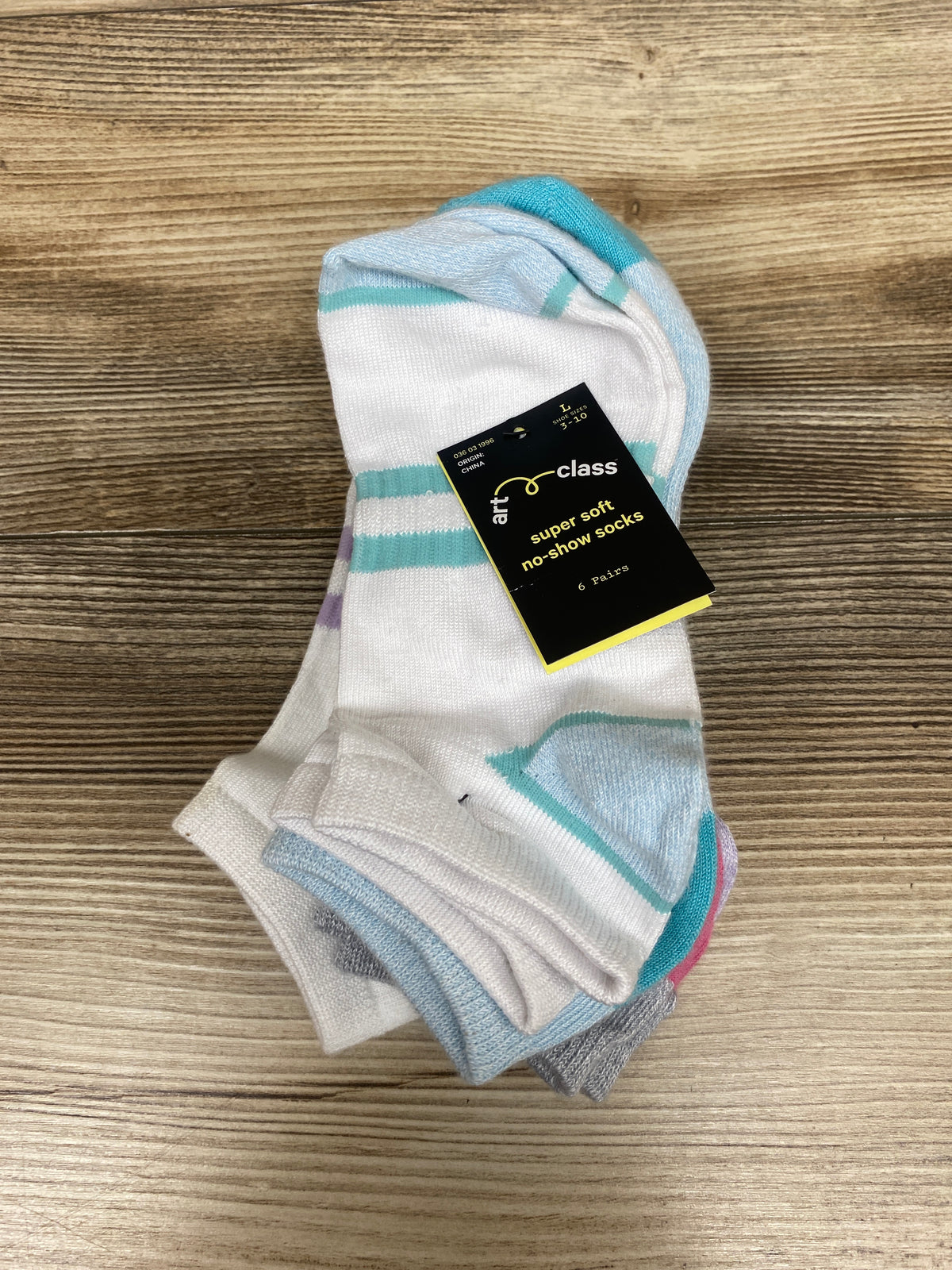 NEW Art Class Super Soft No-Show Socks 6pk sz Large 3-10