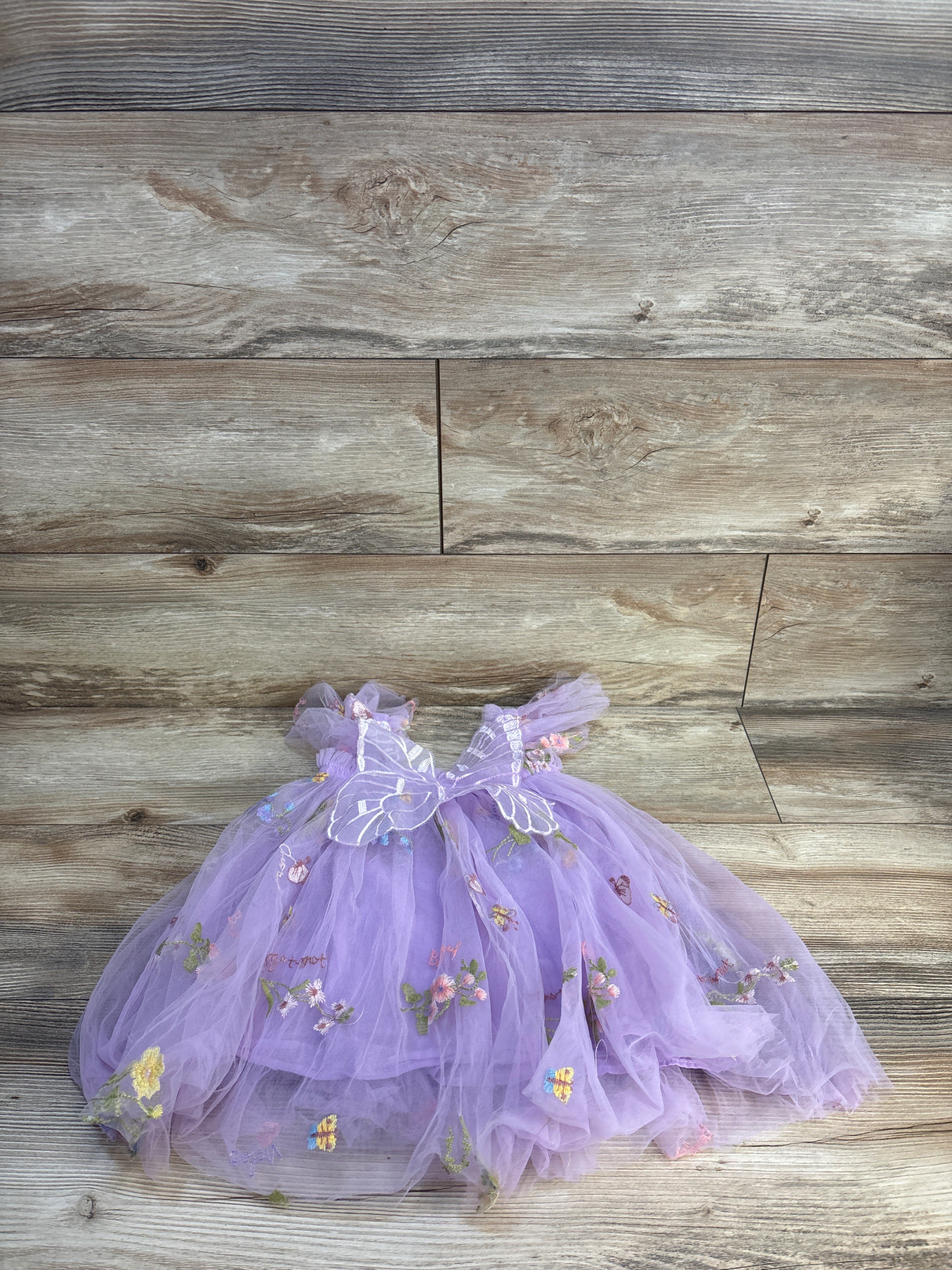 Generic Brand Ruffle Lace Tulle Floral Dress Purple sz 12-18m