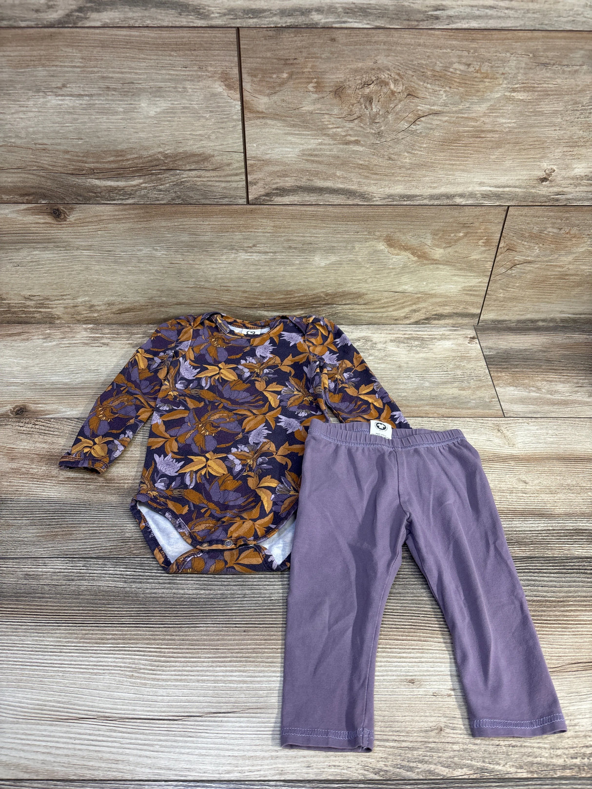 Musli 2pc Floral Bodysuit & Pants Set Purple sz 6-9m