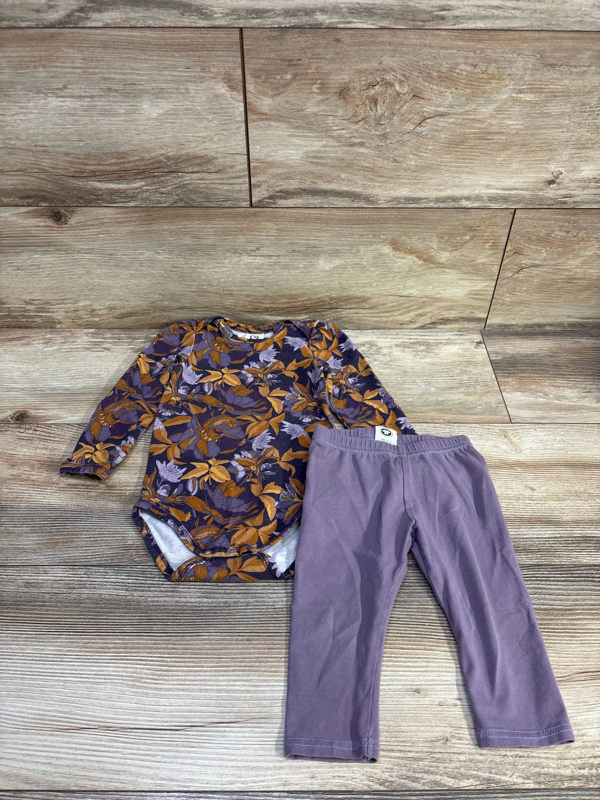 Musli 2pc Floral Bodysuit & Pants Set Purple sz 6-9m