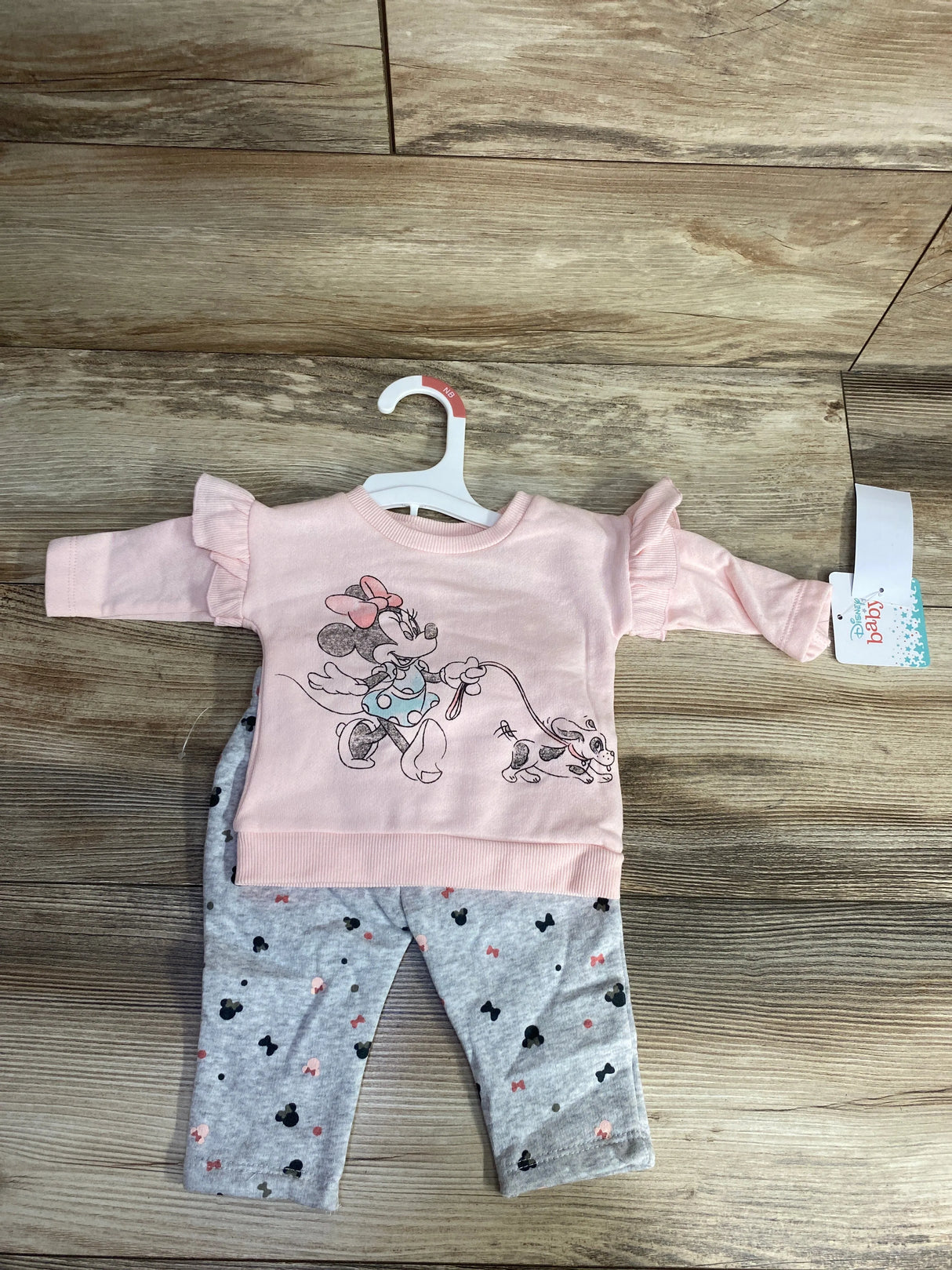 NEW Disney Baby 2pc Minnie Mouse Sweatshirt & Pants Set Pink sz Newborn