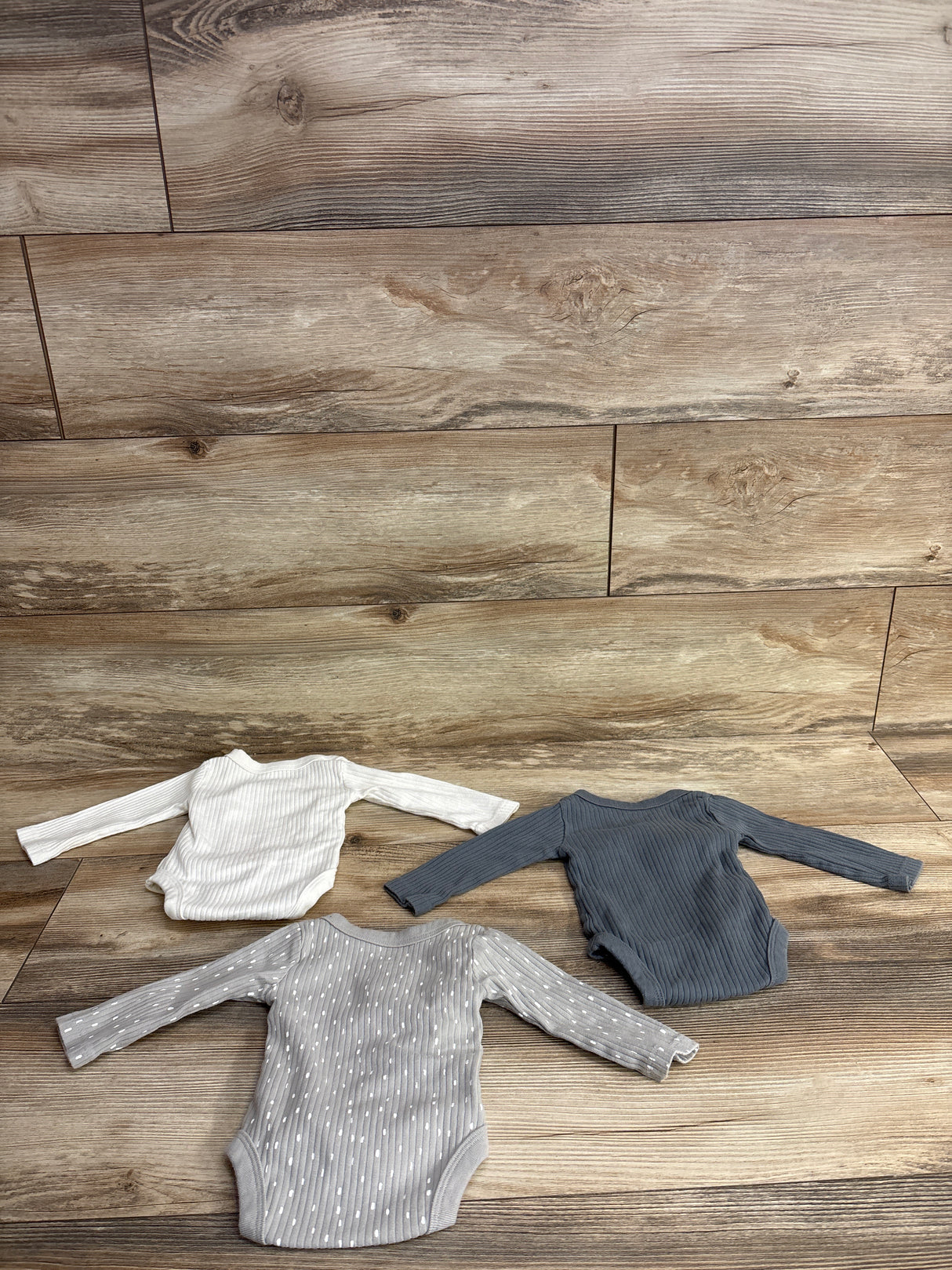 Cloud Island Kimono Long Sleeve Bodysuits 3pk Grey sz Newborn