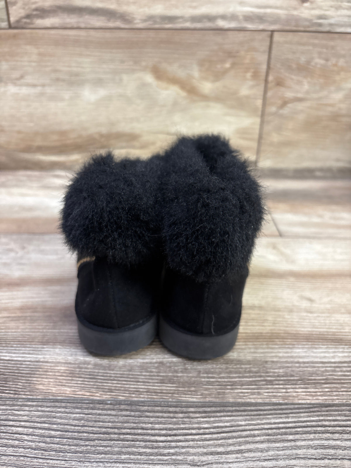 Self Esteem City Girl Faux-Fur Boots Black sz 9c