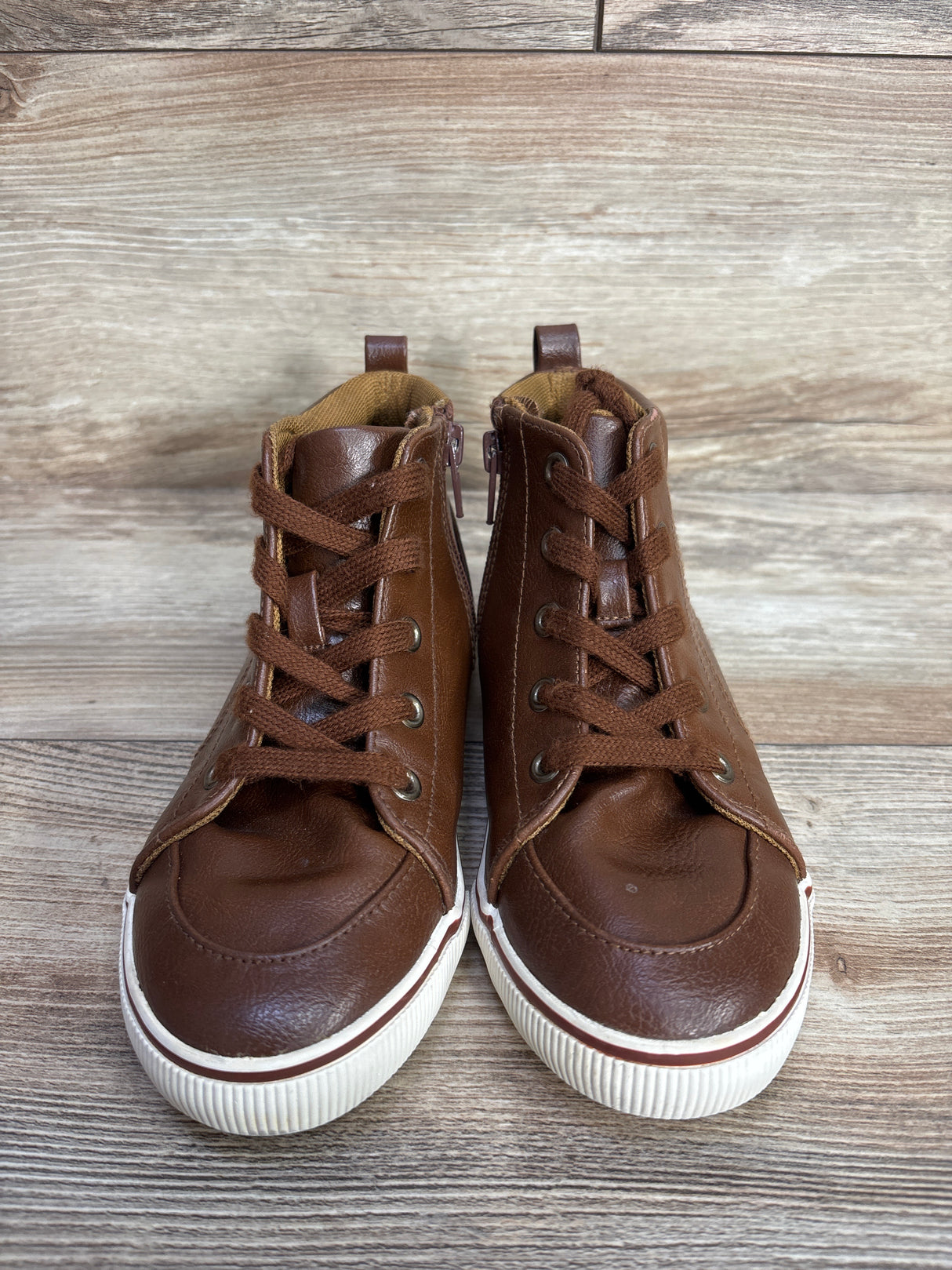Cat & Jack Florian Mid-Top Sneakers Brown sz 1Y