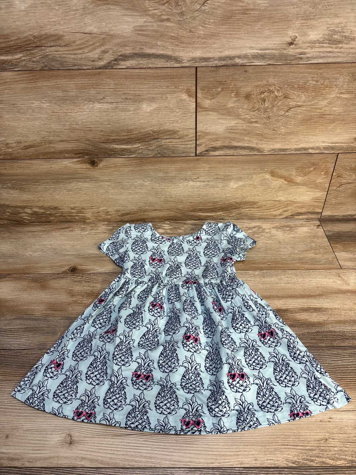 Member's Mark Pineapple Print Dress Light Blue sz 3T