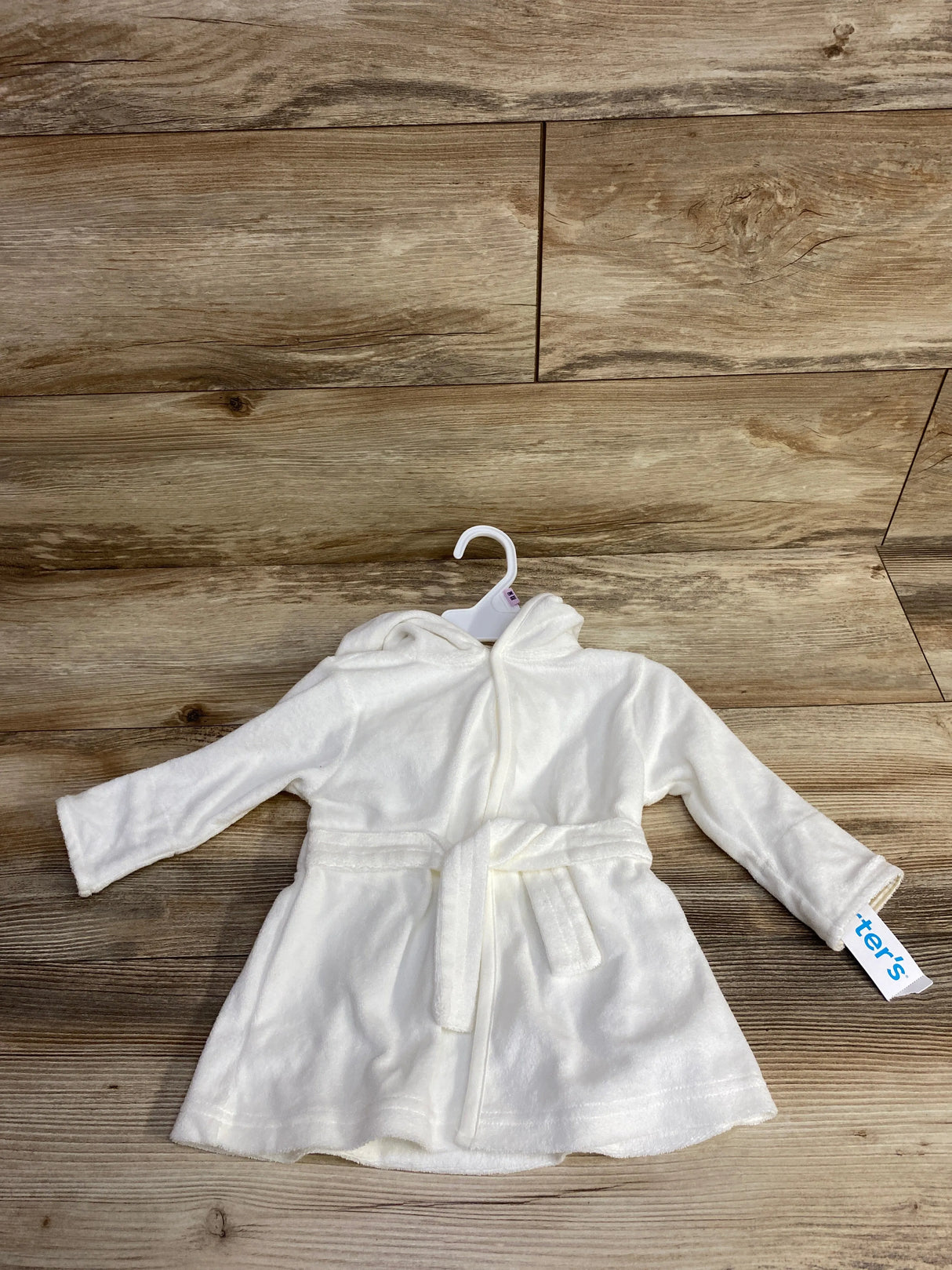 NEW Carter's Terry Cloth Bath Robe White sz 0-9m