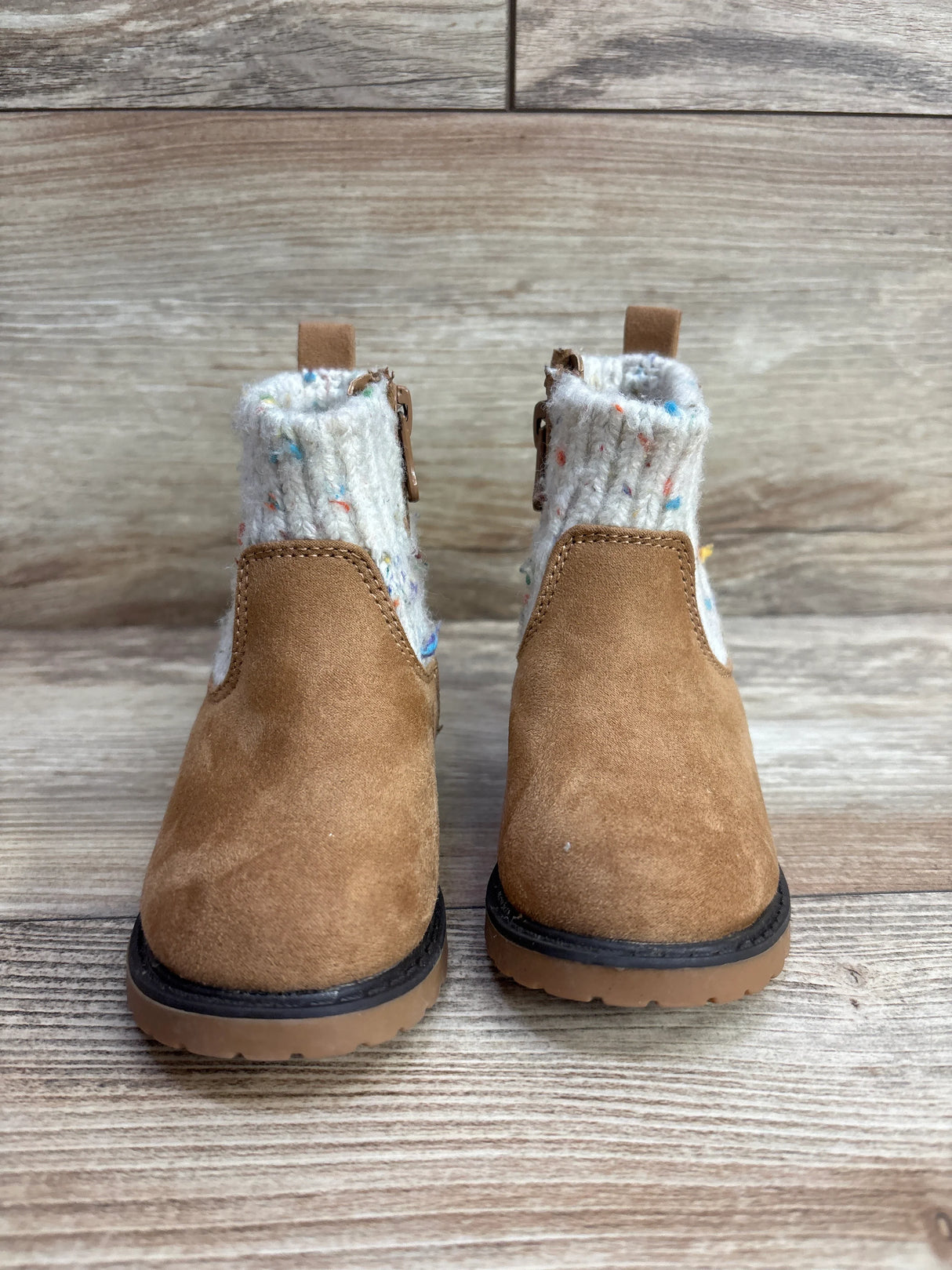 Cat & Jack Emmaline Knit Boots Cognac sz 5c