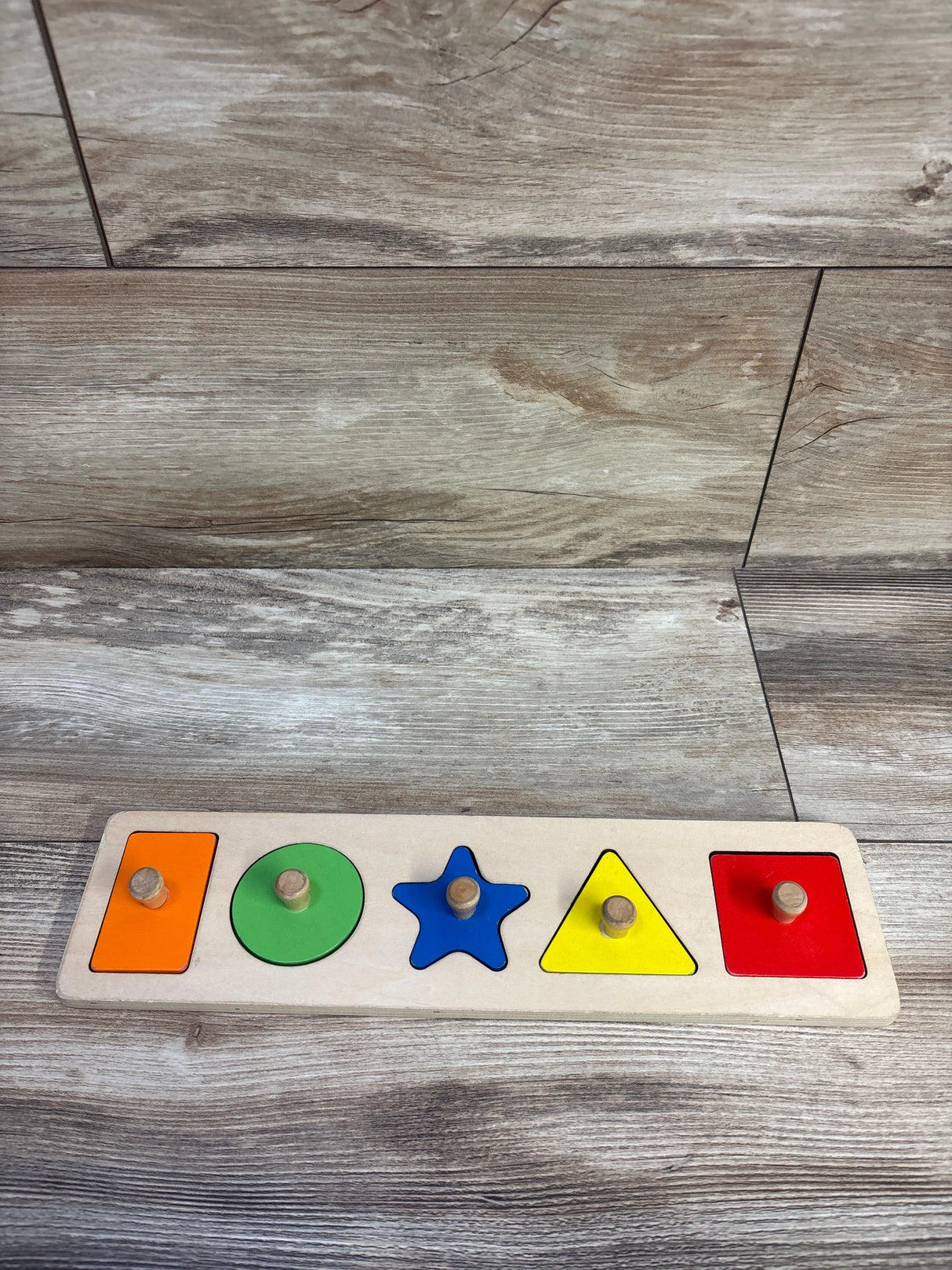 QODOFLR First Jumbo Knob Wooden Shape Puzzle