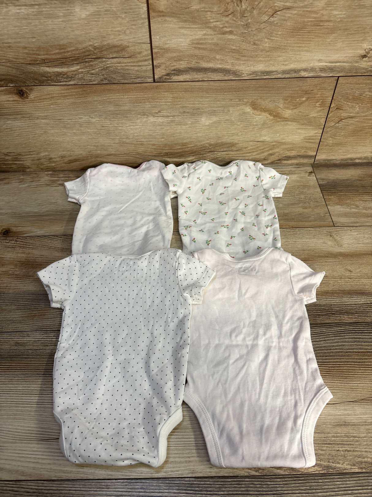 Little Me 4pk Bodysuit Set White sz 3m
