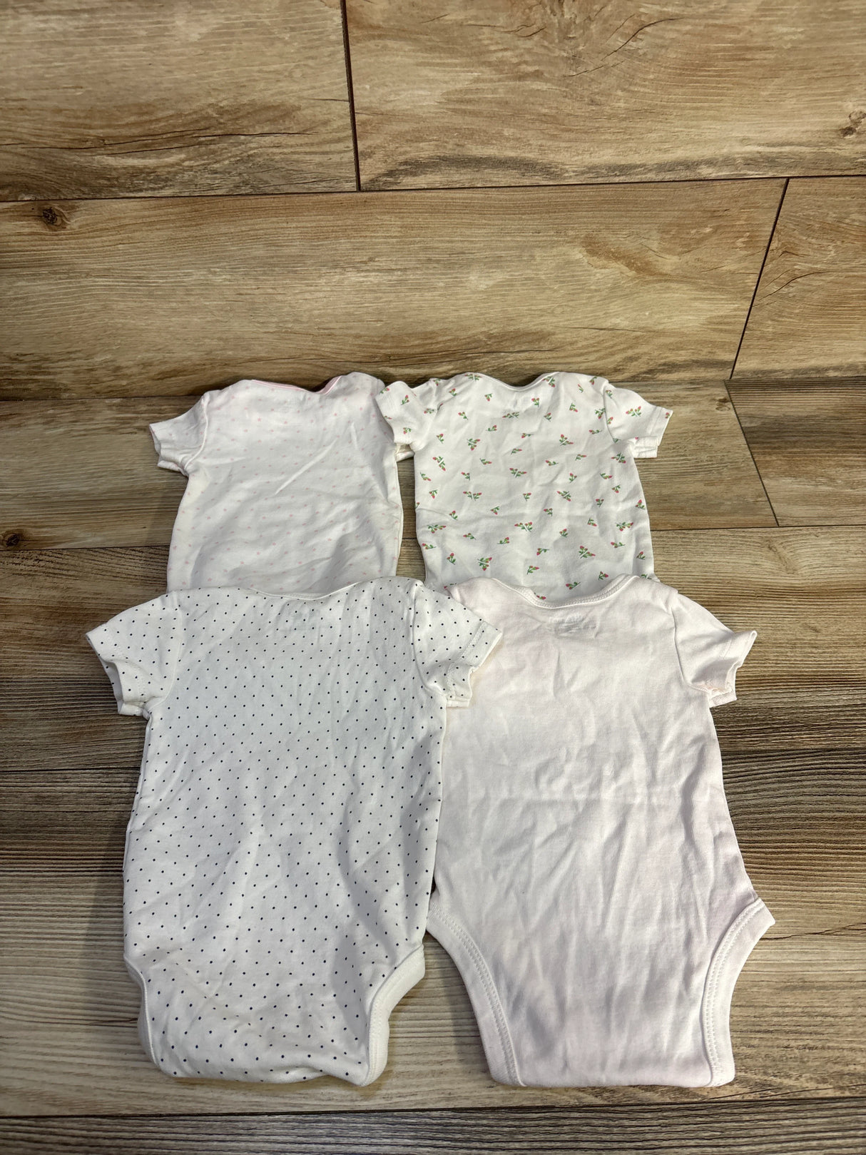 Little Me 4pk Bodysuit Set White sz 3m