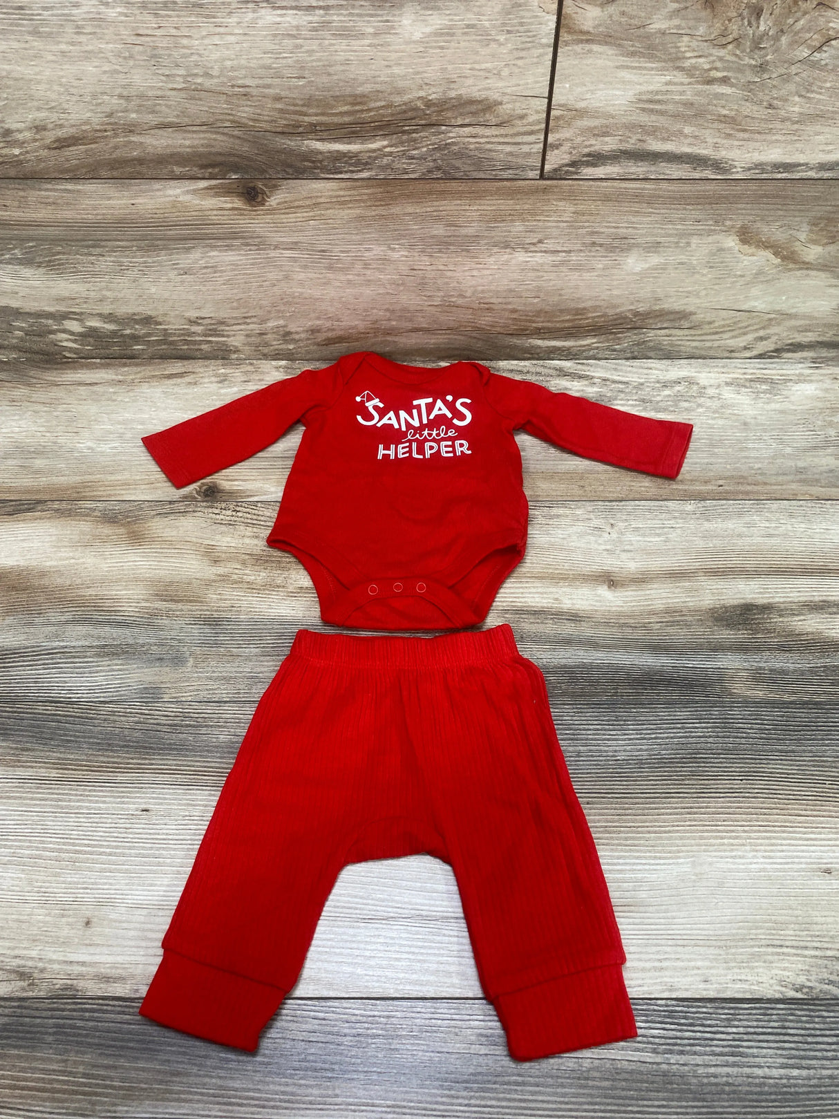 Cat & Jack 2pc Santa's Little Helper Bodysuit & Pants Set Red sz Newborn - Me n Mommy To Be