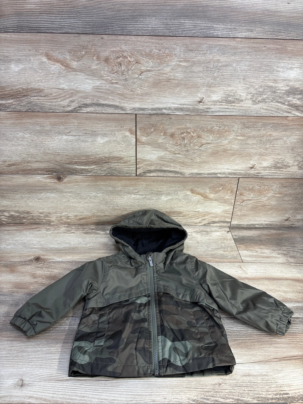 Carter's Camo Fleece Full Zip Jacket Green sz 12m - Me n Mommy To Be