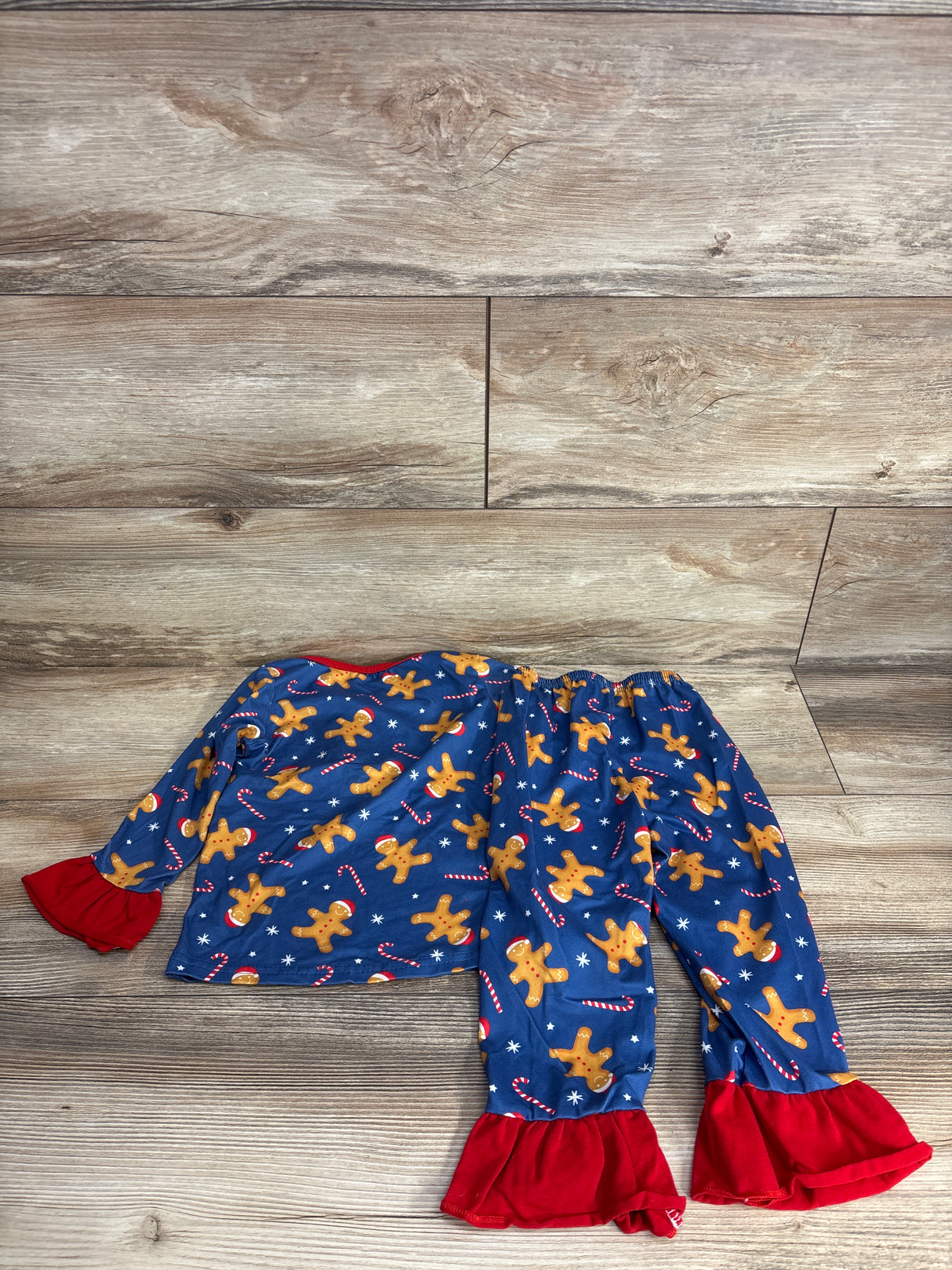2pc Ginger Bread Pajama Set Blue sz 2T