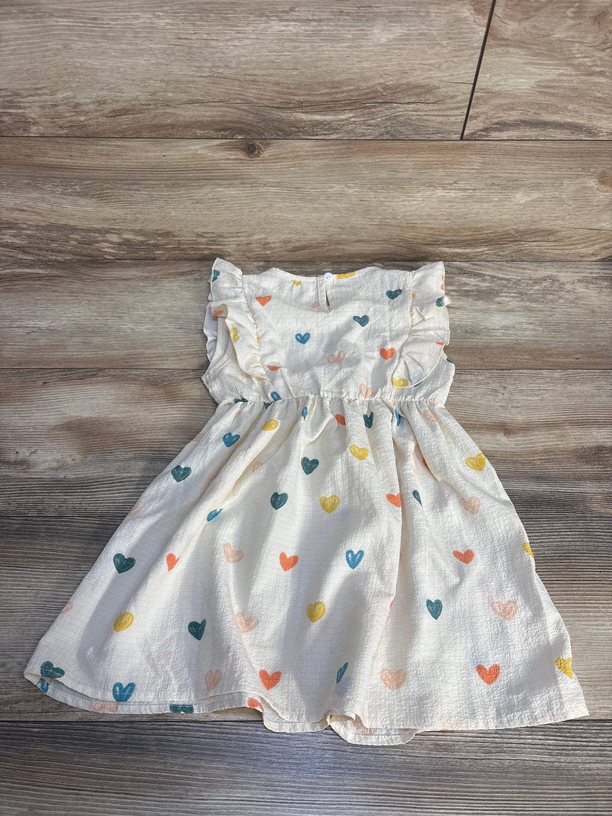 Heart Print Valentine's Dress White sz 3T