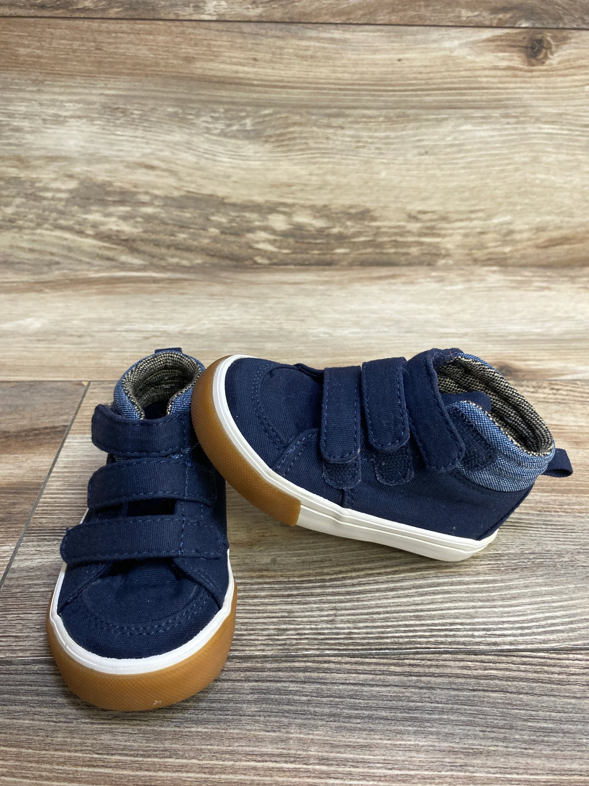 Old Navy Triple-Strap Canvas High Top Sneakers, Navy sz 5c