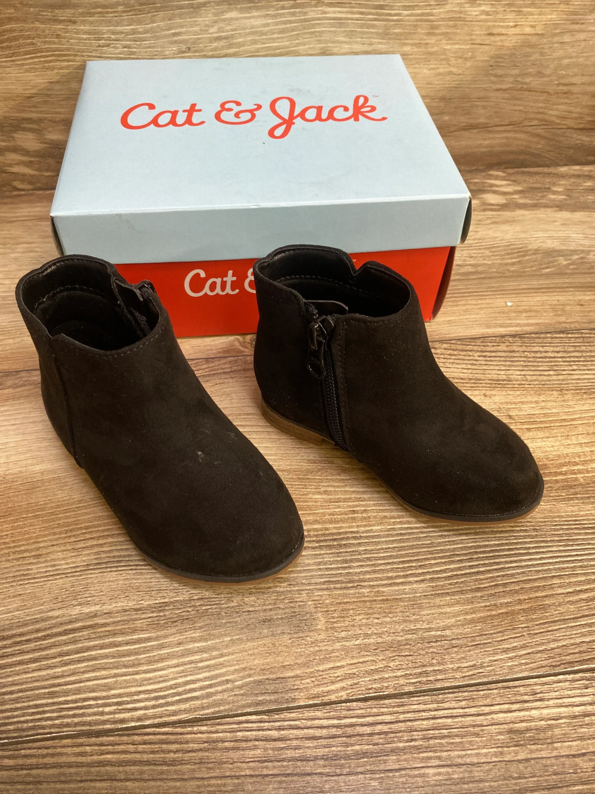 NEW Cat & Jack Penelope Zipper Booties Black sz 6c