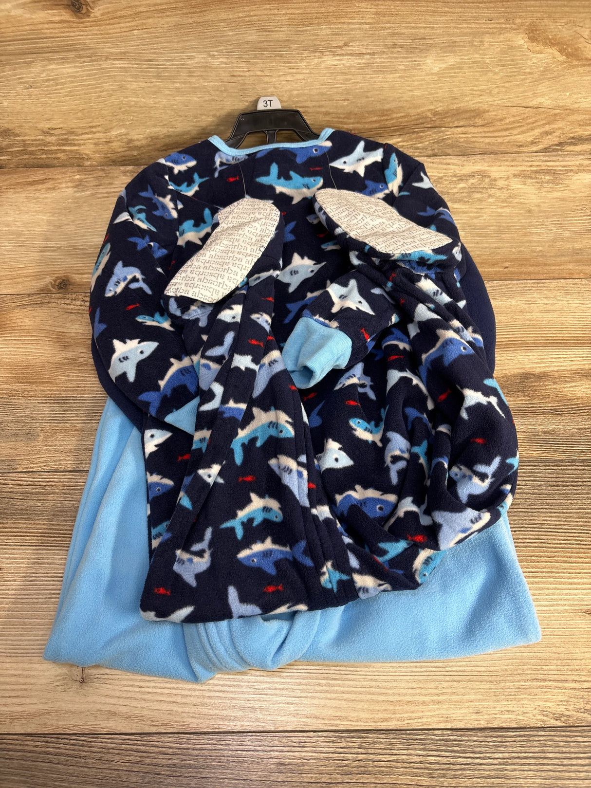 NEW Absorba 2pk Shark Print Blanket Sleeper Navy sz 3T