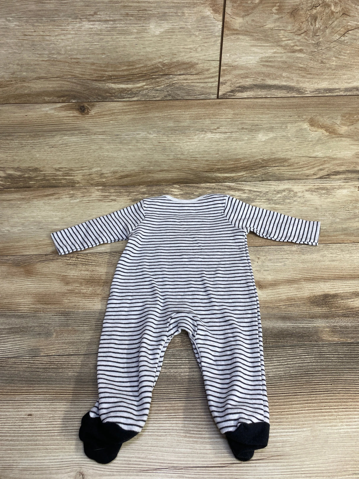 Rene Rofe Striped Cat Footed Coverall White sz 0-3m