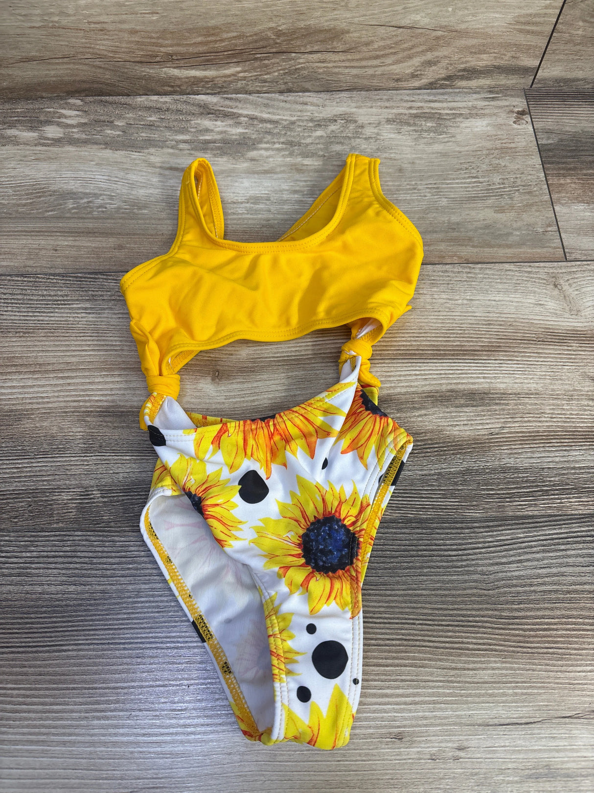 Shein 1pc Cut-Out Swimsuit Yellow sz 4T
