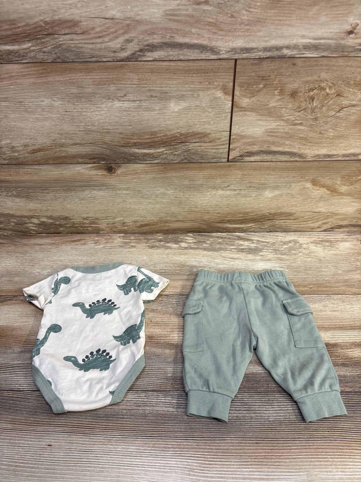 Baby Essentials 2pc Bodysuit & Pants Set Beige sz 3m