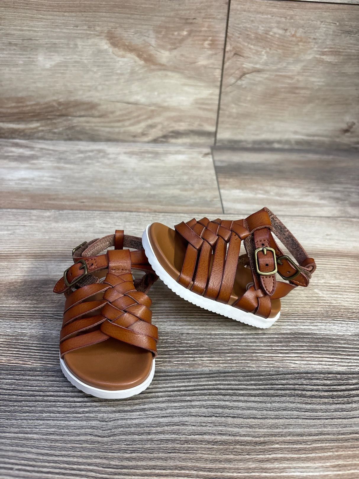 Wonder Nation Braided Gladiator Sandals Brown sz 2c