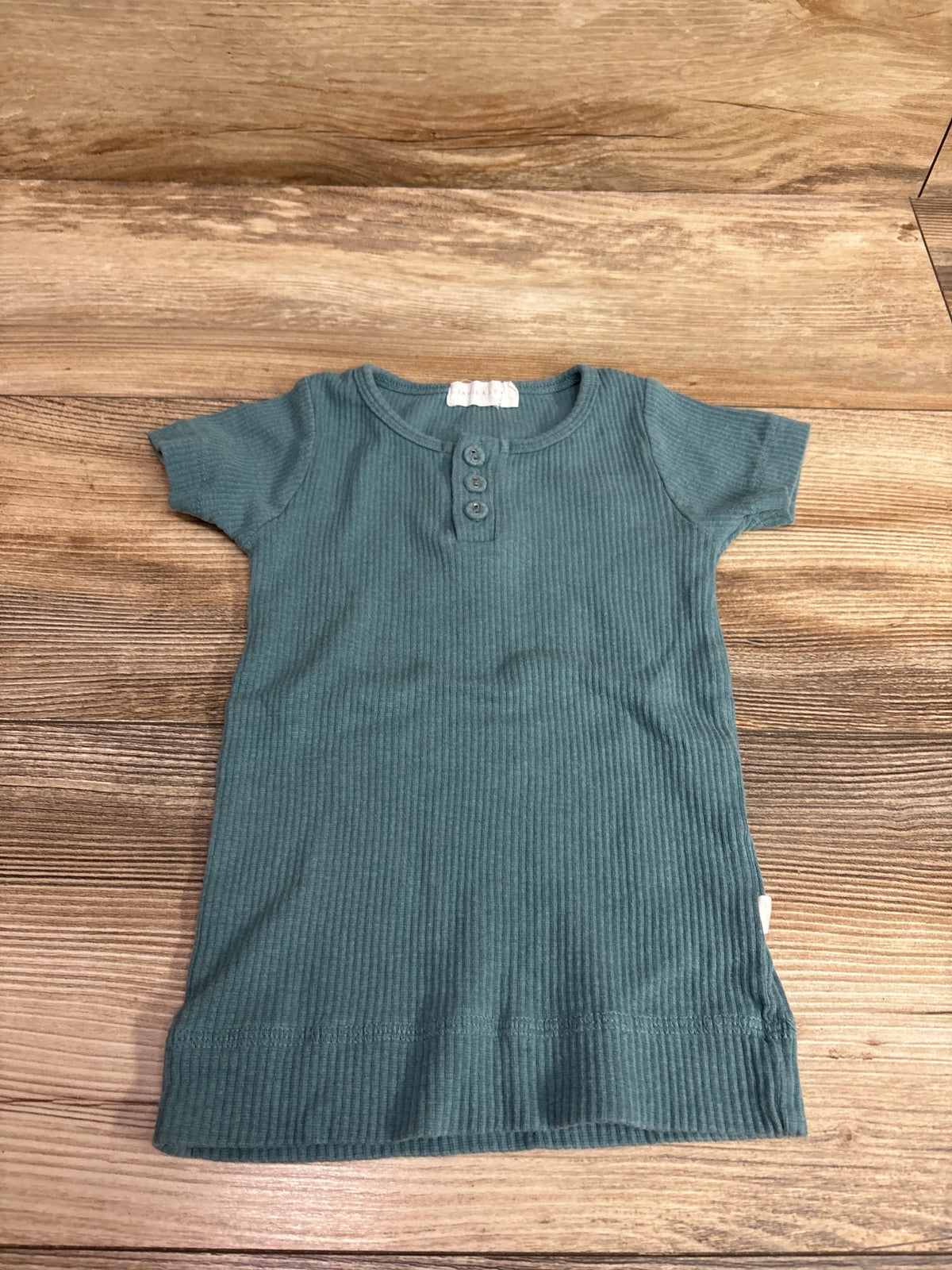 Teal ribbed organic cotton modal Henley tee shirt for toddlers by Me n Mommy To Be