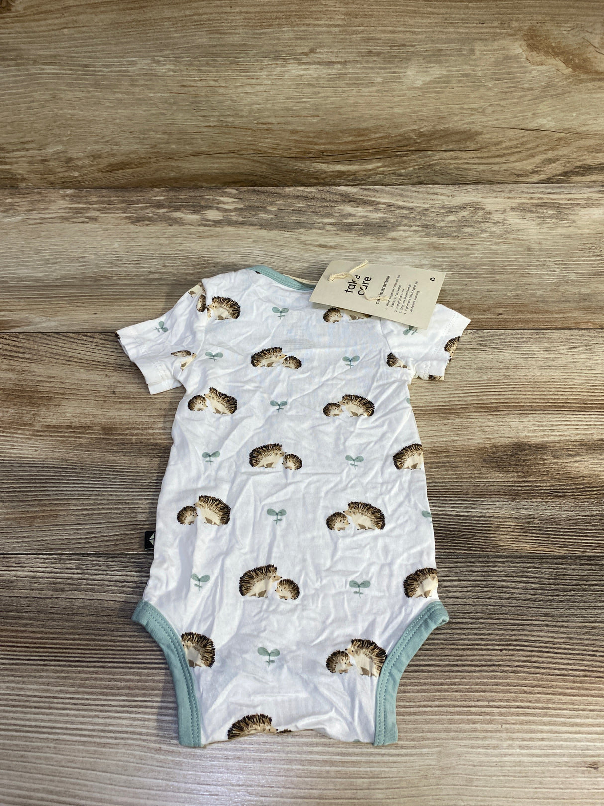 NEW Kyte Baby Bodysuit in Hedgehog White sz 0-3m