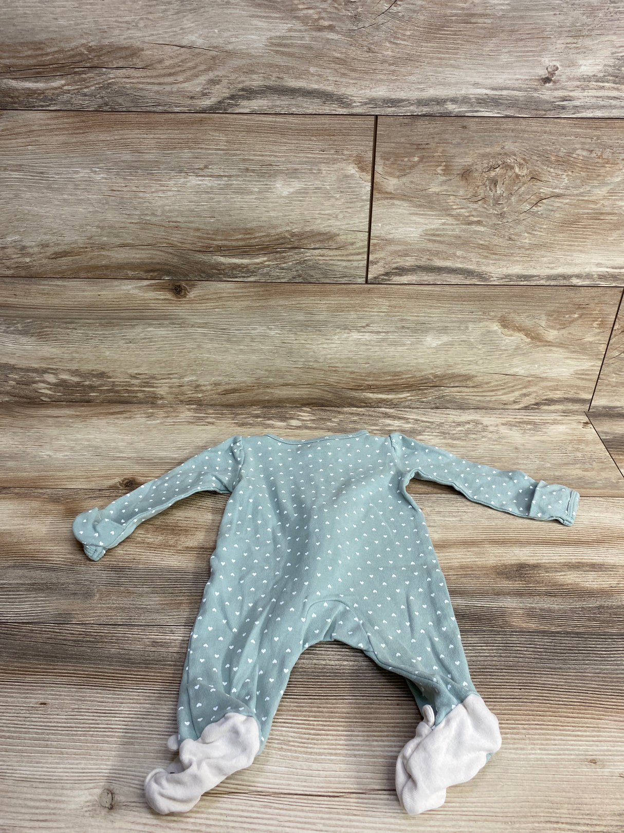 Carter's Heart Print Sleeper Sage sz 3m