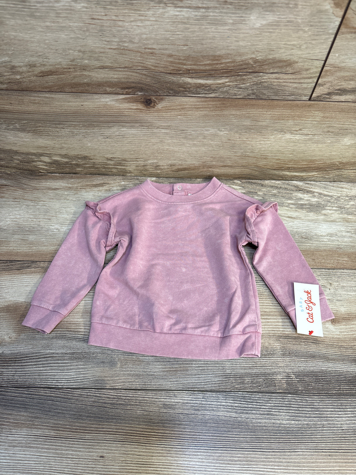 NEW Cat & Jack Ruffled Sleeve Shirt Pink sz 6-9m