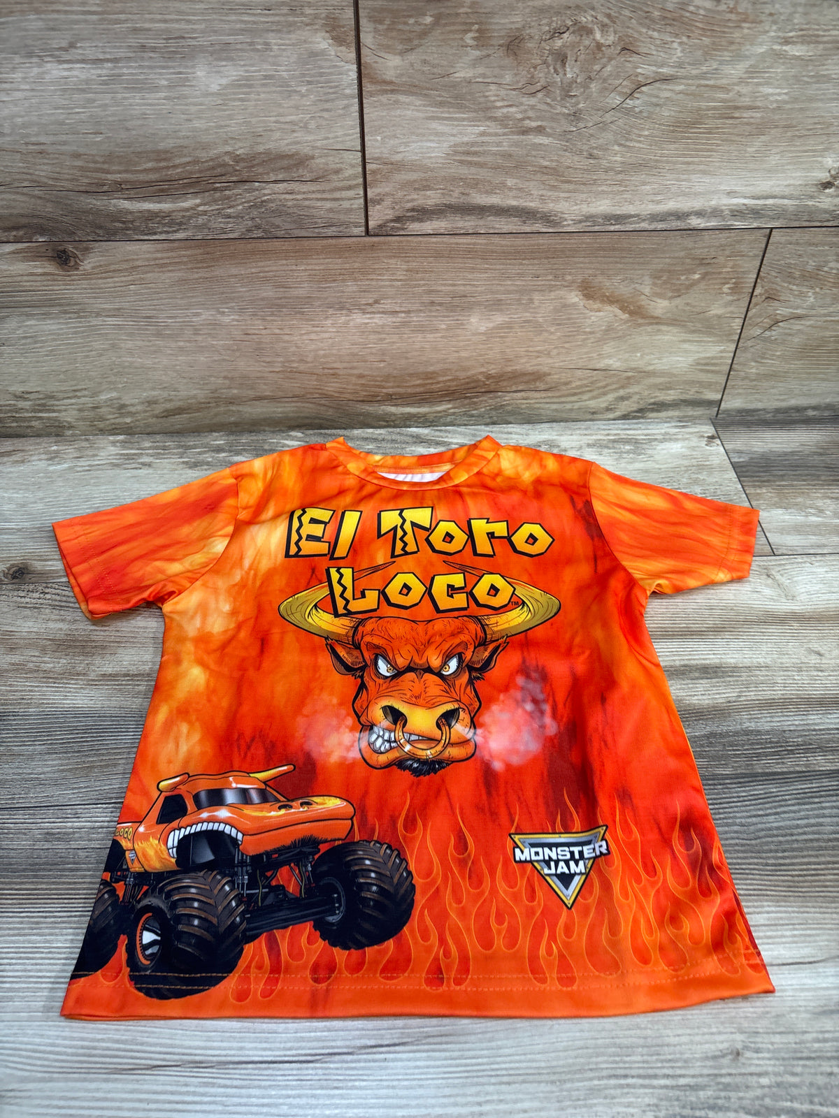 Monster Jam El Toro Loco Shirt Orange sz 5T