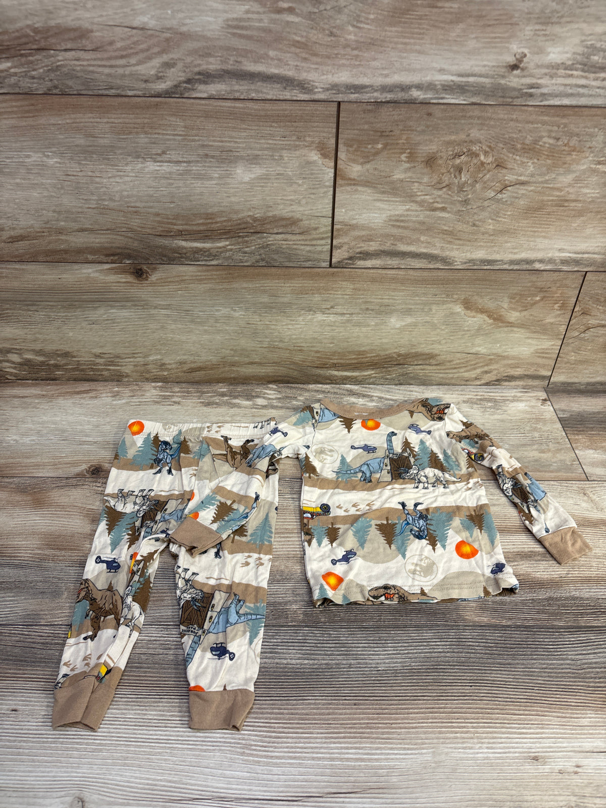 Jurassic World 2pc Viscose Pajama Set Beige sz 12m