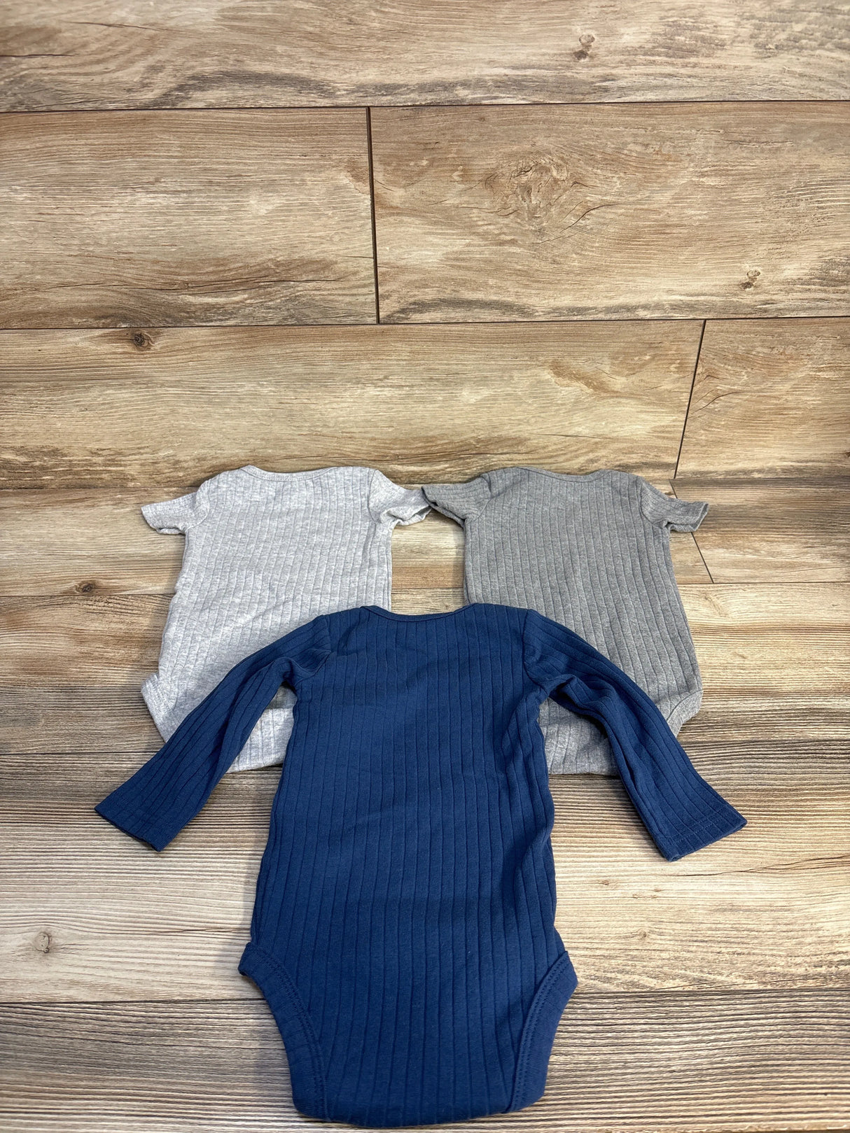 Child Of Mine 3pk Ribbed Bodysuit Set Grey sz 6-9m