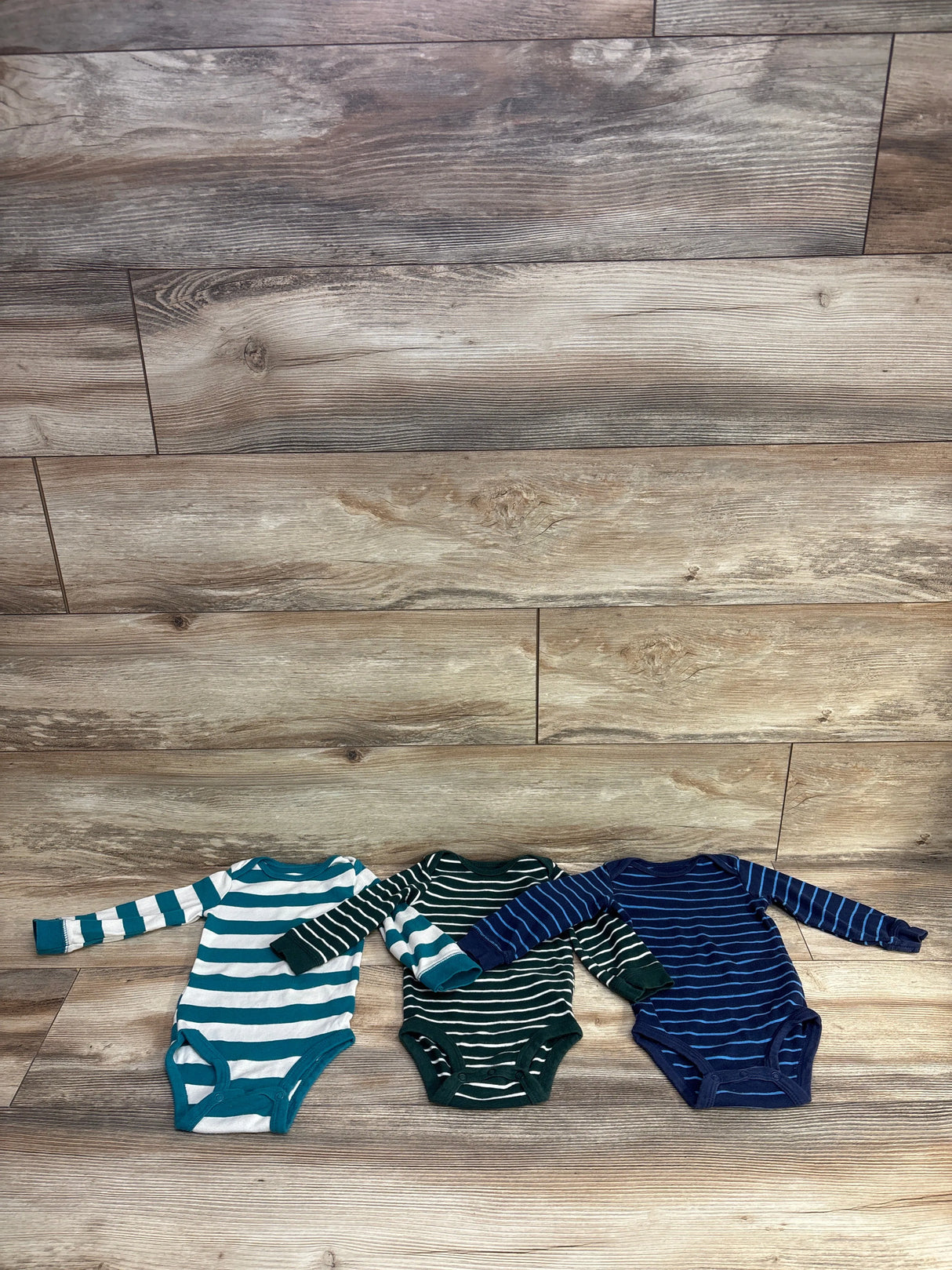 Carter's 3pk Striped Bodysuit Set Navy sz 12m