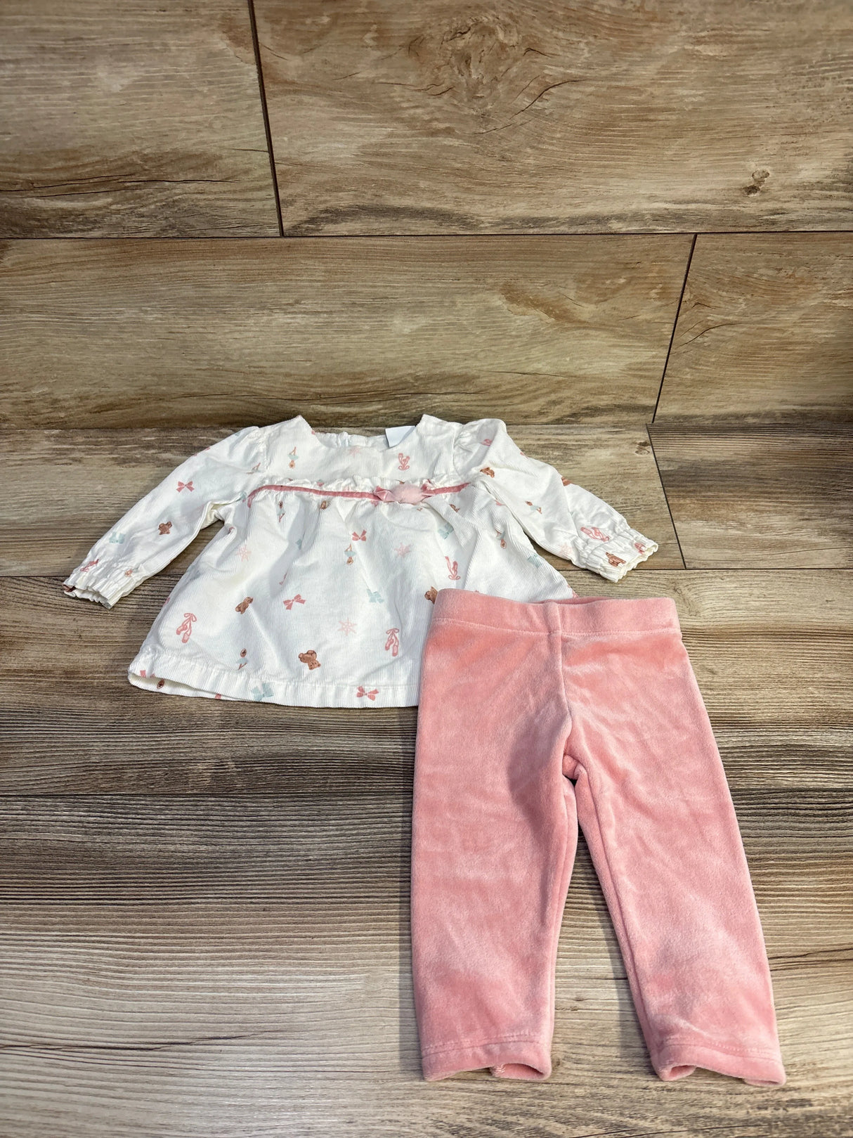 Cupcakes & Cashmere 2pc Corduroy Dress & Pants Set White sz 3-6m