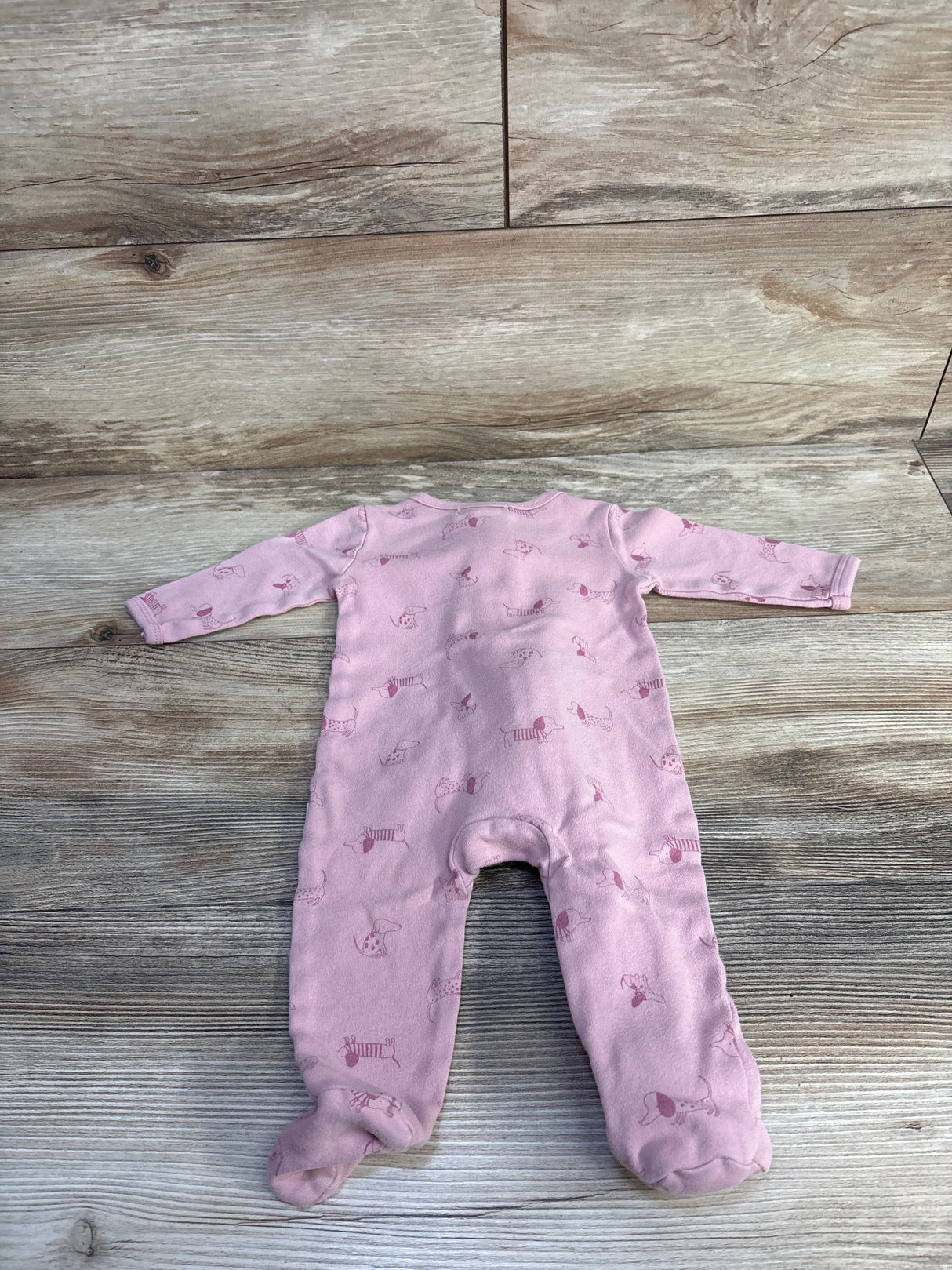 Rabbit + Bear Organic Dog Sleeper Pink sz 3-6m
