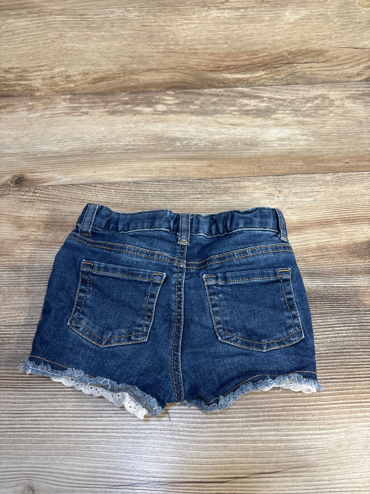 Cat & Jack Eyelet Trim Denim Shorts Blue sz 3T
