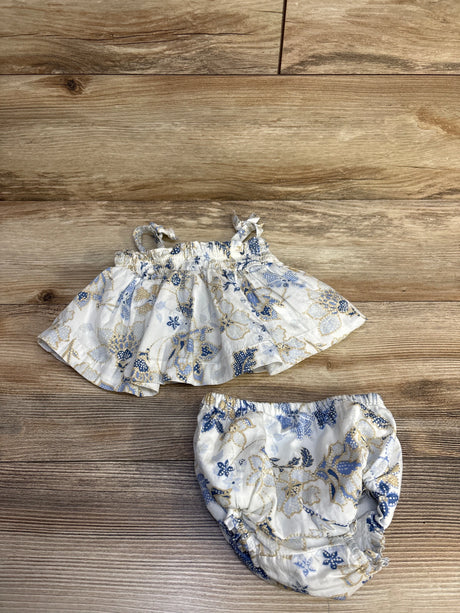 Baby Gap 2pc Floral Top & Boomers White sz 6-12m - Me n Mommy To Be