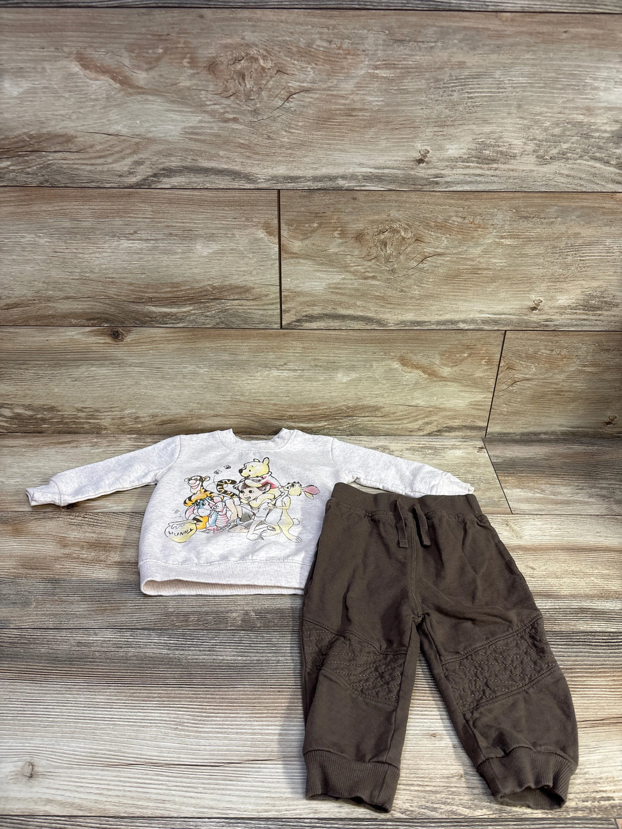 Disney Baby 2pc Winnie The Pooh Sweatshirt & Joggers Beige sz 3-6m