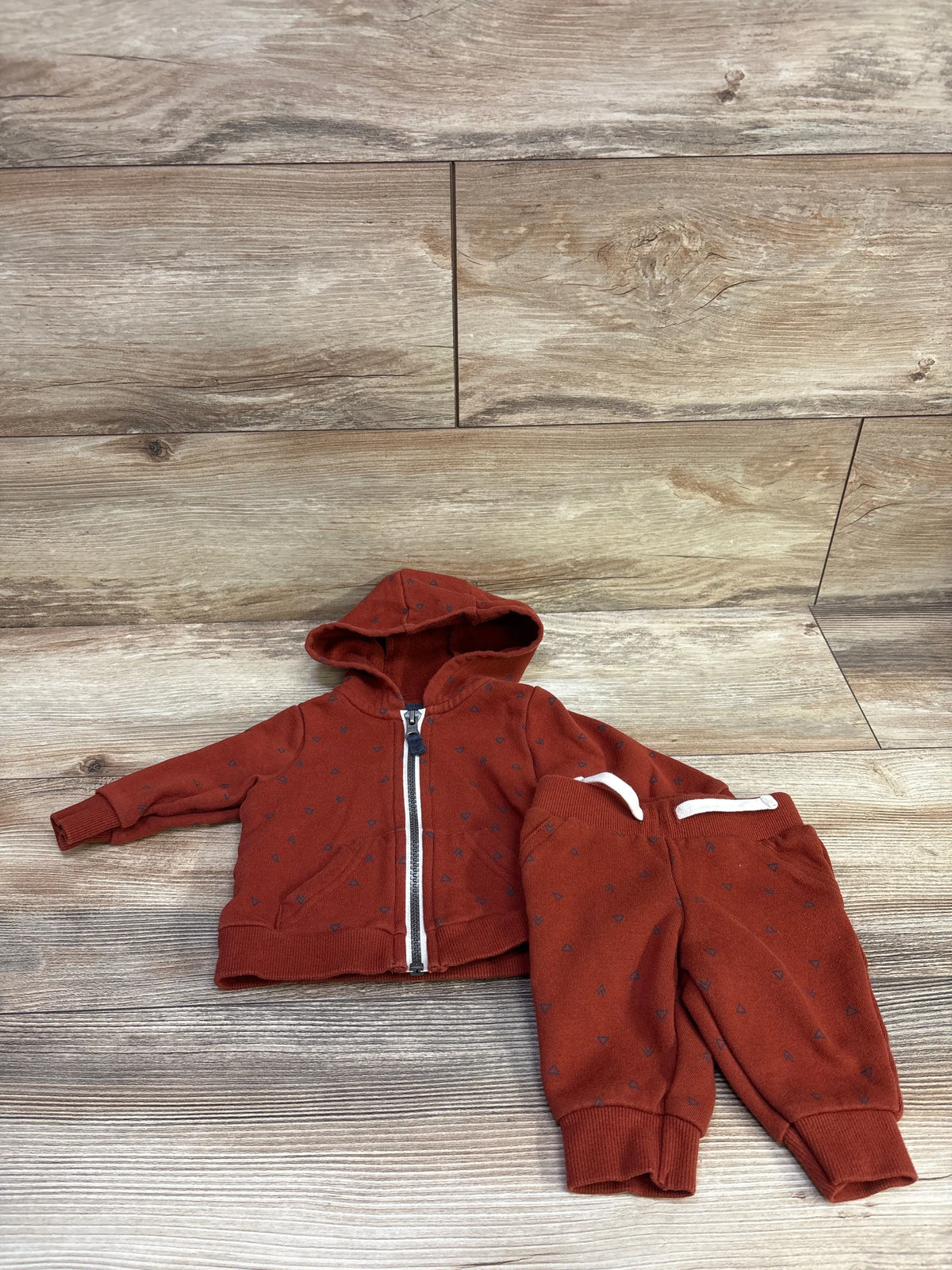Carter's 2pc Zip-Up Jacket & Pants Set Rust sz 3m