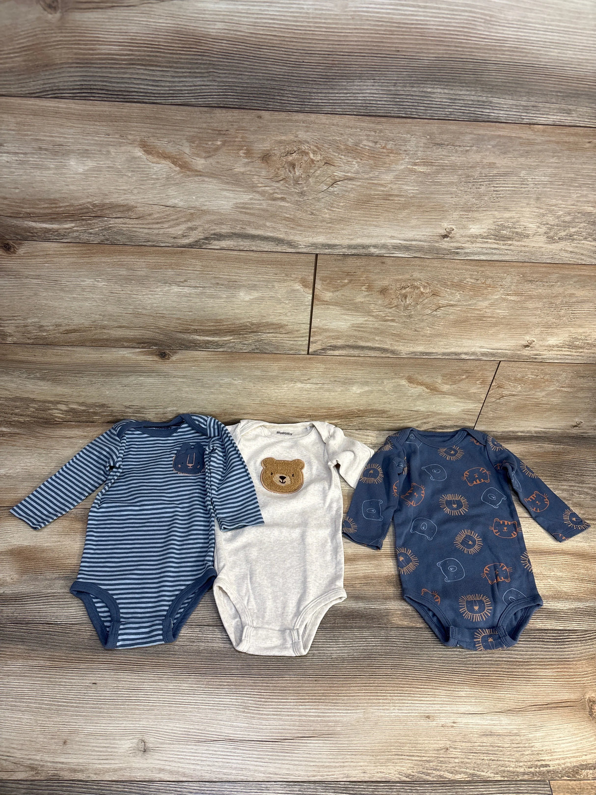 Huggies 3pk Bear Bodysuit Set Beige sz 12m