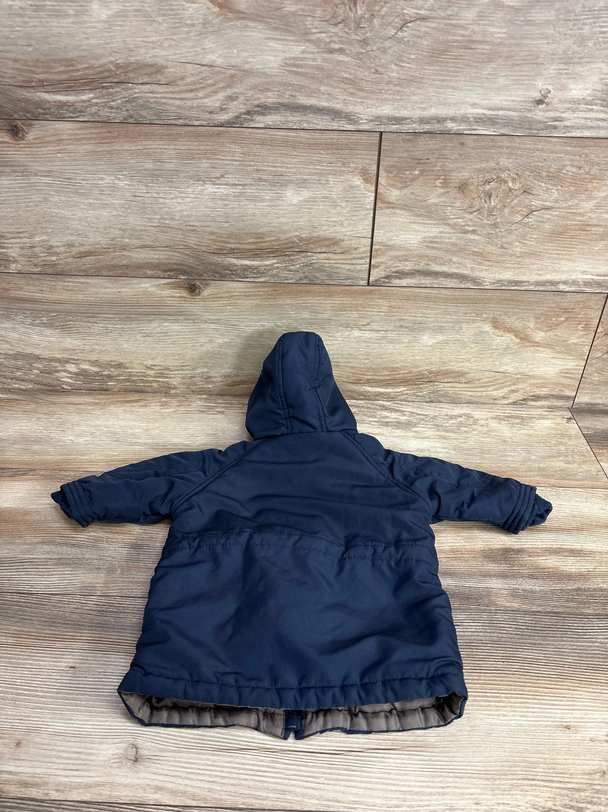 Full Zip Faux Fur Snow Jacket Navy sz 6-9m