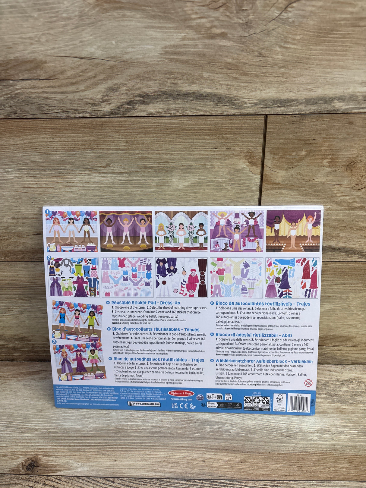 NEW Melissa & Doug Reusable Sticker Pad: Dress-Up - 165+ Reusable Stickers