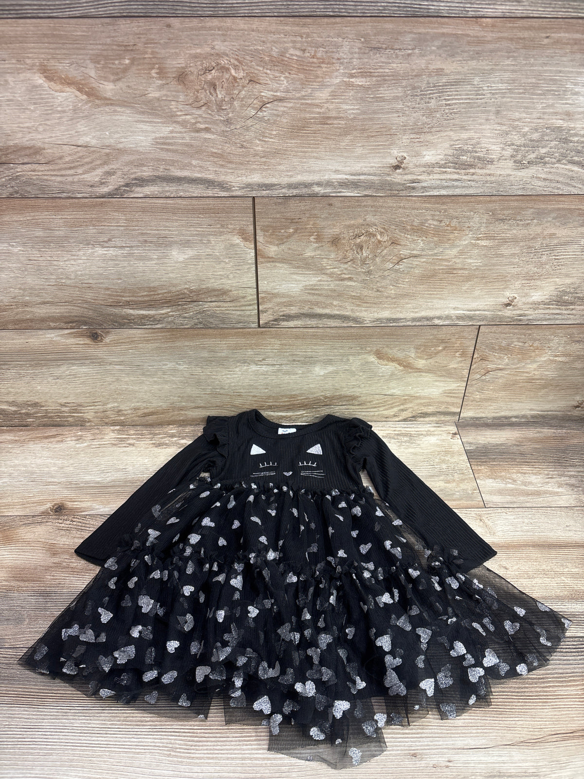 Joyful Moments Long Sleeve Cat Dress Black sz 2T