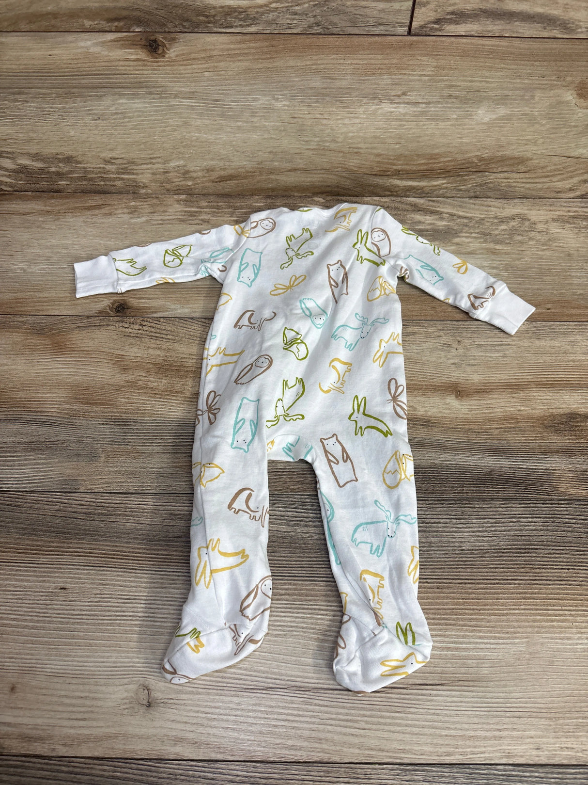 Okie Dokie Animal Print Sleeper White sz 3m