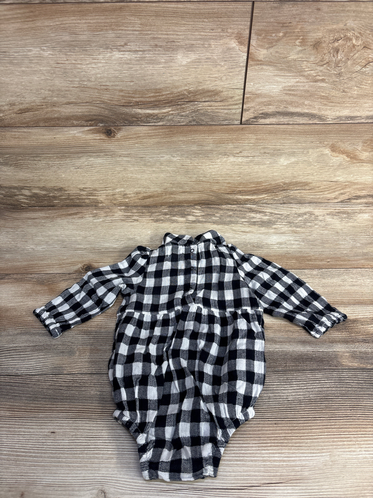 Cat & Jack Buffalo Plaid Bubble Romper Black sz 6-9m