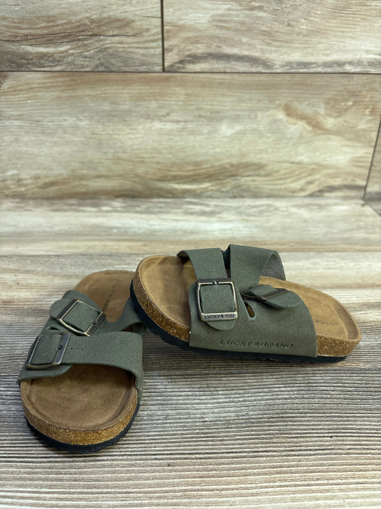 Lucky Brand Double Strap Sandals Green sz 10c