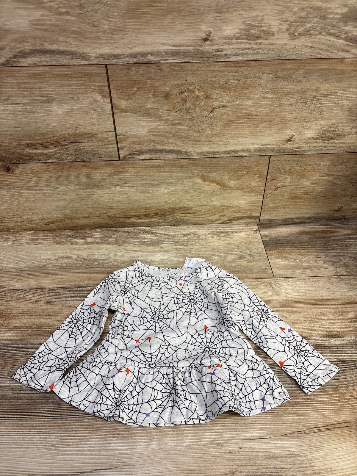 NEW Carter's Spiderweb Peplum Top Grey sz 18m
